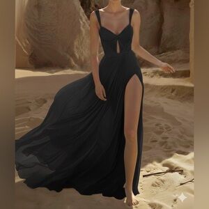 Prom Dress - Black Tulle Backless Maxi Dress Size 4/6 NWT